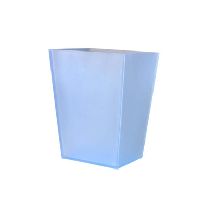 Poubelle de luxe Mike + Ally en Lucite Ice Frosted Sky pour salle de bain et chambre