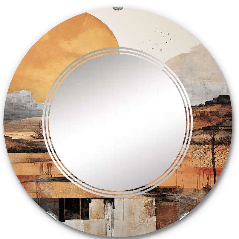Tensaw - Miroir mural rond Canyon, 24 po x 24 po
