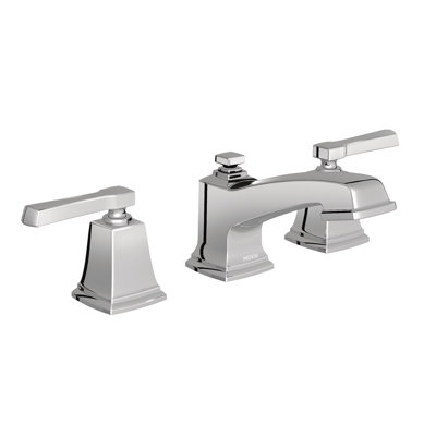 Robinet de salle de bain traditionnel à deux arches à grande arche avec ensemble de drain Moen Boardwalk