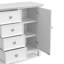 Armoire de rangement en bois massif Amherst de 37 po de largeur avec 4 tiroirs, tablettes réglables et quincaillerie bronze-1044899507