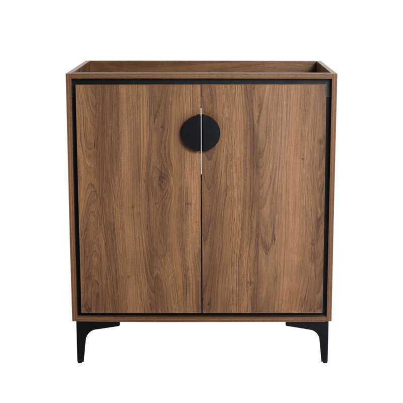 Meuble-lavabo de 30 po brun, 2 portes, bois d'ingénierie, extérieur, armoire American Design 30 po, 2 portes, revêtement résistant, brun, style