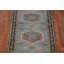 Tapis de couloir indien bleu à motif géométrique traditionnel 3 x 9