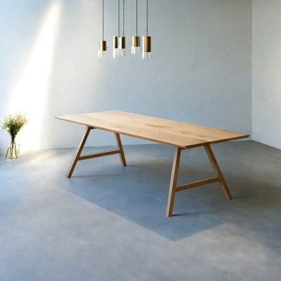Rectangle ash wood dining table