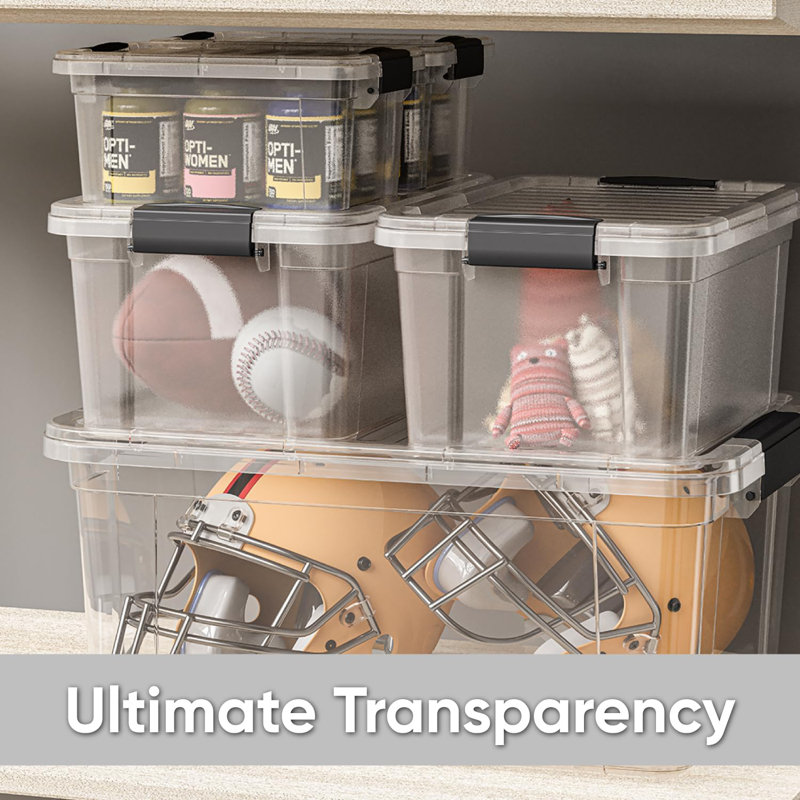Superio 2.3 Qt. Clear Mini Storage Bins with Lids, 5 Pack- Plastic Storage Boxes for Home, 2.3 qt