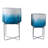 Modern Ombre Outdoor Planters with Metal Stands for Home Decor - Modern Indoor Flower Pots for Living Room or Patio - Blue & White-1871392331