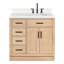 Meuble-lavabo simple en bois massif 36 po Tidworth avec plateau en quartz Carrara de 1,5 po-1763275036-1763275039-1751451066