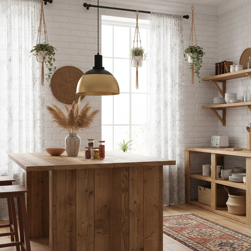 Metal Body Adjustable Height Single Pendant