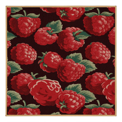 Washable Raspberry Red Fruits Area Rug