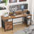 Computer Desk with 2 Drawers, Monitor Stand - Home Office Workstation-48322824-48322825