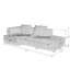 L-Shape Modular Compressed Couch, 3 Cloud Sectional With Chaise Lounge, Corduroy Upholstered For Apartment, Comfortable Spring Cushions, Modern Minimalist Atmosphere, Grey, No Assembly Required-17116110