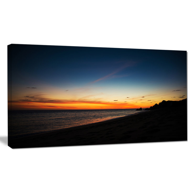 «Sunset Over Beach in Cabo St. Lucas», reproduction de photo sur toile tendue, H 16 po x l 32 po x P 1 po