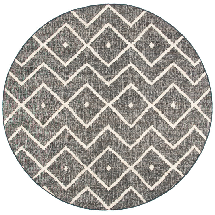 Furman Kilim Geometric Hand-Loomed Natural/Charcoal Area Rug