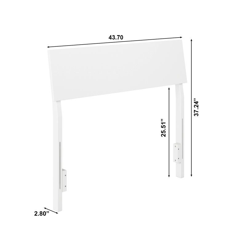  Tête de lit à panneau Bradford, Lit simple, Blanc