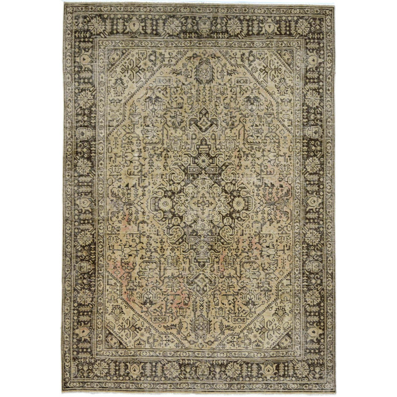 Tapis oriental délavé à la main 6 pi 5 po x 9 pi 3 po