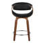 Tabouret de bar et de comptoir en similicuir Arabelle à hauteur fixe avec repose-pieds rond (ensemble de 2)-108401399-108401433