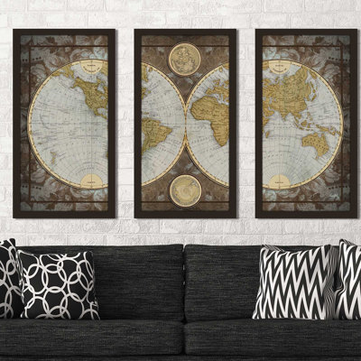 " World Map " by Elizabeth Medley 3 - Pieces
