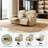 Beige Breathing Leather Living Room Recliner Sofa