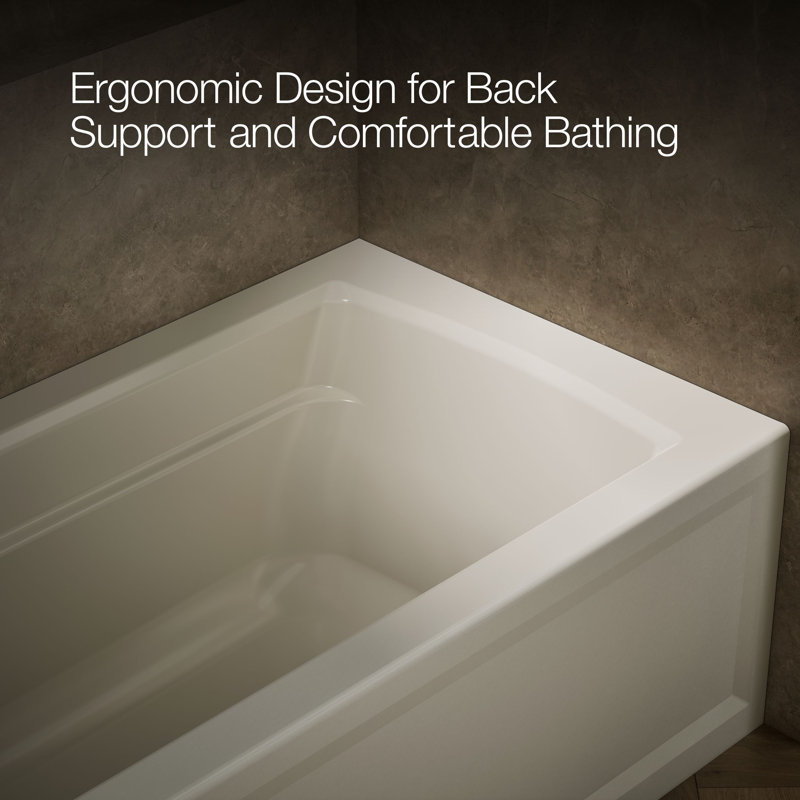 Archer 66" x 32" Soaking Bathtub, Biscuit, Left