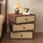 Solid Wood Nightstand  End Table Bedside Table With 3 Rotating Drawers