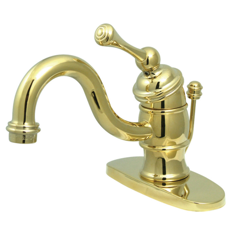 Robinet de salle de bain 1 poignée à fixation sur le comptoir en laiton victorien Kingston, Laiton poli