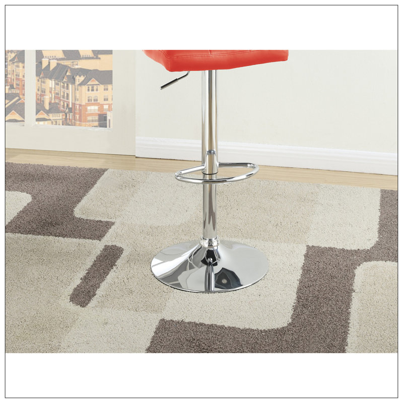 Ensemble de 2 tabourets de bar à hauteur réglable en similicuir, Rouge
