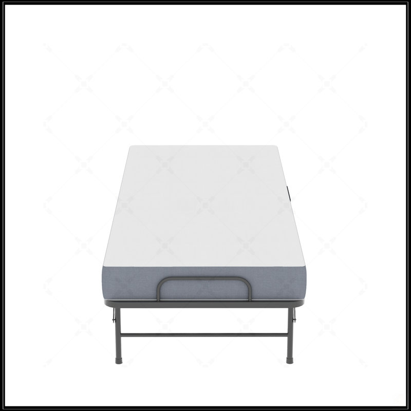 Lit d'invité pliant de 75 pouces avec matelas en mousse à mémoire de forme de 5 pouces, conception peu encombrante, structure en métal robuste sur roulettes, lit simple portable pour adultes et visiteurs