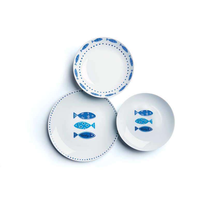 Ocean 18 Piece Porcelain Dinnerware Set - Service for 6