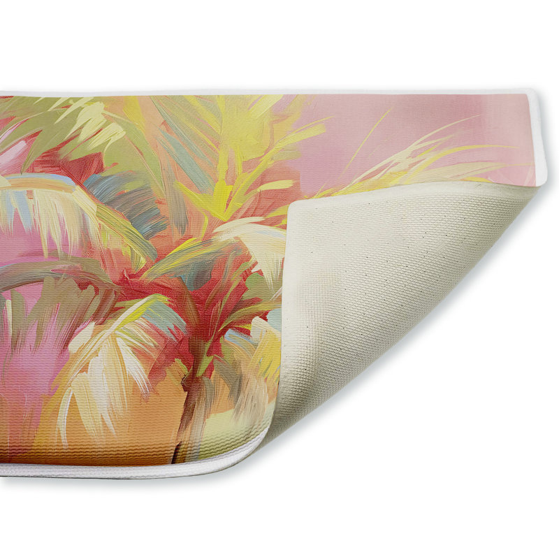 Tapis de bain Pastel Fan, Rose, Abstrait