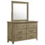 Commode 6 tiroirs en chêne avec miroir
