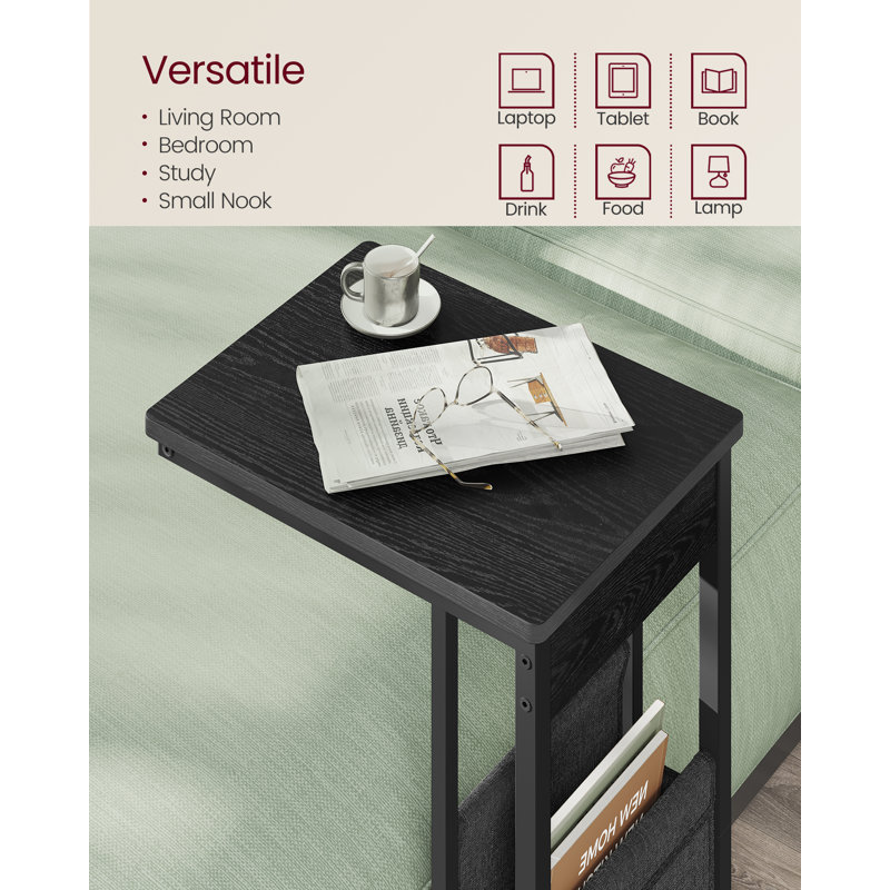 Alexann Sled End Table, Black, Black