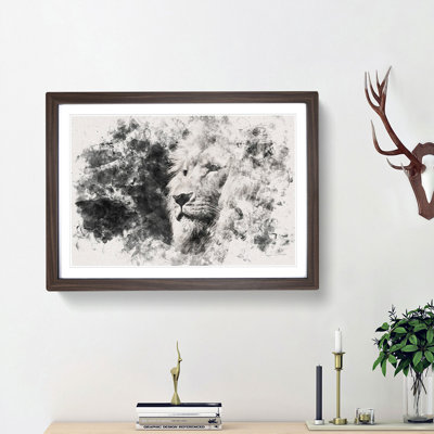 Portrait of a Proud Lion - Picture Frame Graphic Art Print