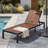 Jolie Outdoor Acacia Wood Chaise Lounge with 6-Position Adjustable Backrest & Steel Frame-129155625