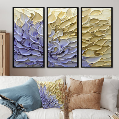 «Purple Pathway of Flower Petals I - Abstract Botanicals», ensemble de reproduction d'art mural