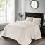 Literie réversible crème - construction, rembourrage confortable, courtepointe élégante, couvre-lit 90% coton pour un confort inégalé, tissu traité élégant