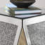 Table carrée inversée à miroir triangulaire, table d'appoint en cristal incrustée de diamants