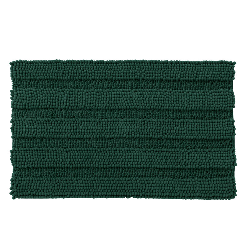 Chenault Soft Chenille Bathroom Rugs,Absorbent Microfiber Non-Slip Backing Rectangle Bath Mat,Quick Dry, 20" W x 32" L, Green