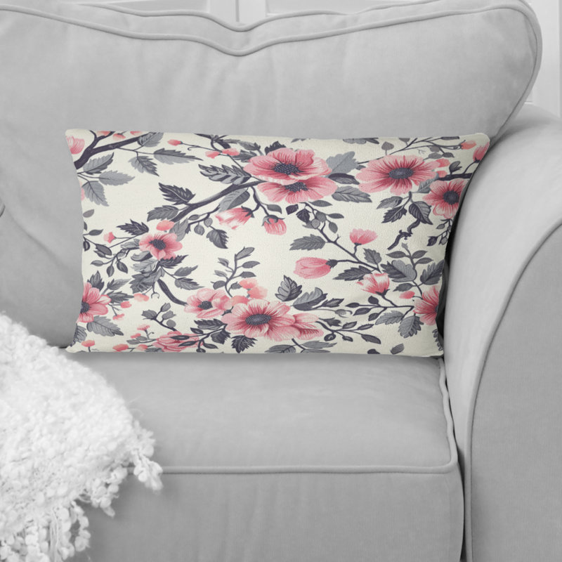 Couronne florale grise III - Coussin lombaire traditionnel