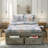  Platform Bed with 6 Storage Drawers - Modern Low-Profile Design & 350 lbs Capacity-265529892-265529893