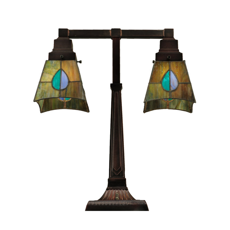 19.5"H Mackintosh Leaf 2 Light Desk Lamp