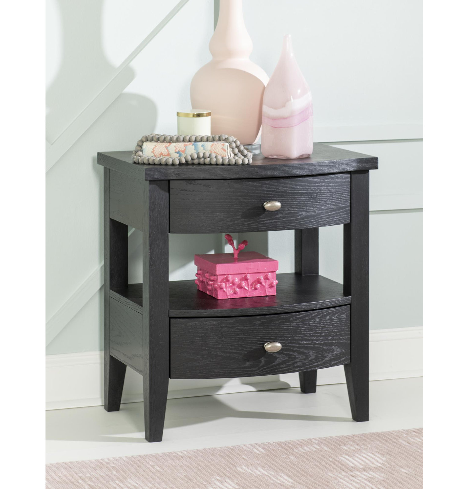 Today's Traditions Solid Wood Nightstand, Black