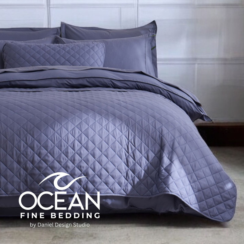 OCEAN FINE BEDDING Quilted Coverlet, Blue, Twin Coverlet/Bedspread