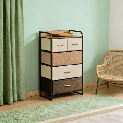 Armoire de rangement à 4 niveaux, organisateur de rangement, tour de commode autoportante, armoire de rangement pour couloir