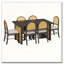 Ensemble de salle à manger de ferme 7 pièces avec chaises en rotin et placage de chêne vieilli (espresso)-1493797265