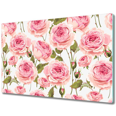 Mcchesney Tempered Glass Roses Chopping Board