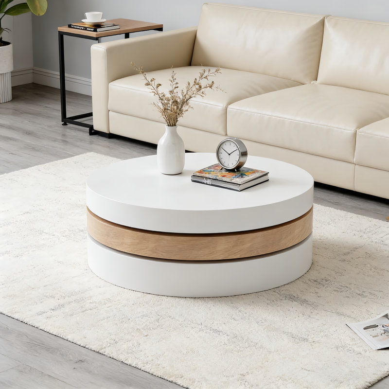 Drum Coffee Table with Storage