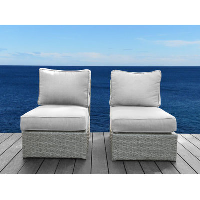 Chaise de terrasse sans accoudoirs avec coussins Almyra