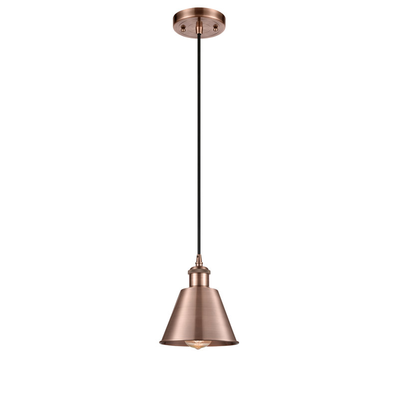 Farlane 1 - Light Single Pendant, 6 Watt Vinage LED Bulb, Satin Gold