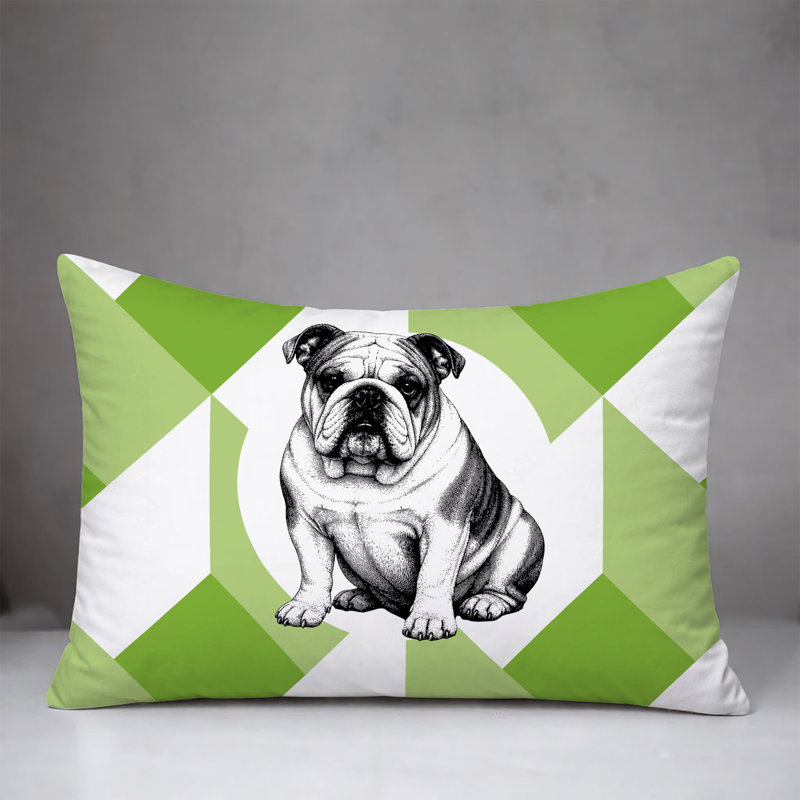Oreiller réversible intérieur / extérieur Bulldog, 25 x 18, Vert printanier
