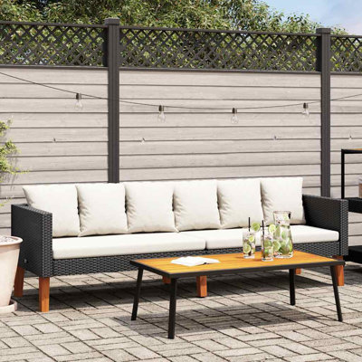 Ensemble de canapé d'extérieur modulaire en rotin PE 3 places