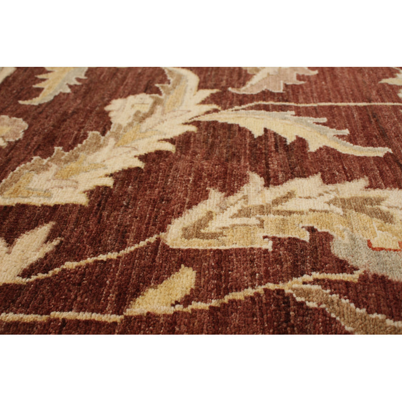 Tapis en laine beige/brun 10 pi 2 po x 13 pi 7 po à la main one-of-kind-noué la 2010 ushak Braga
